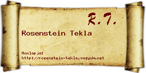 Rosenstein Tekla névjegykártya